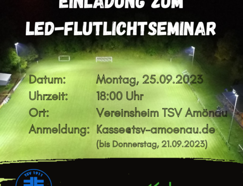 Einladung zum LED-Flutlichtseminar beim TSV Amönau