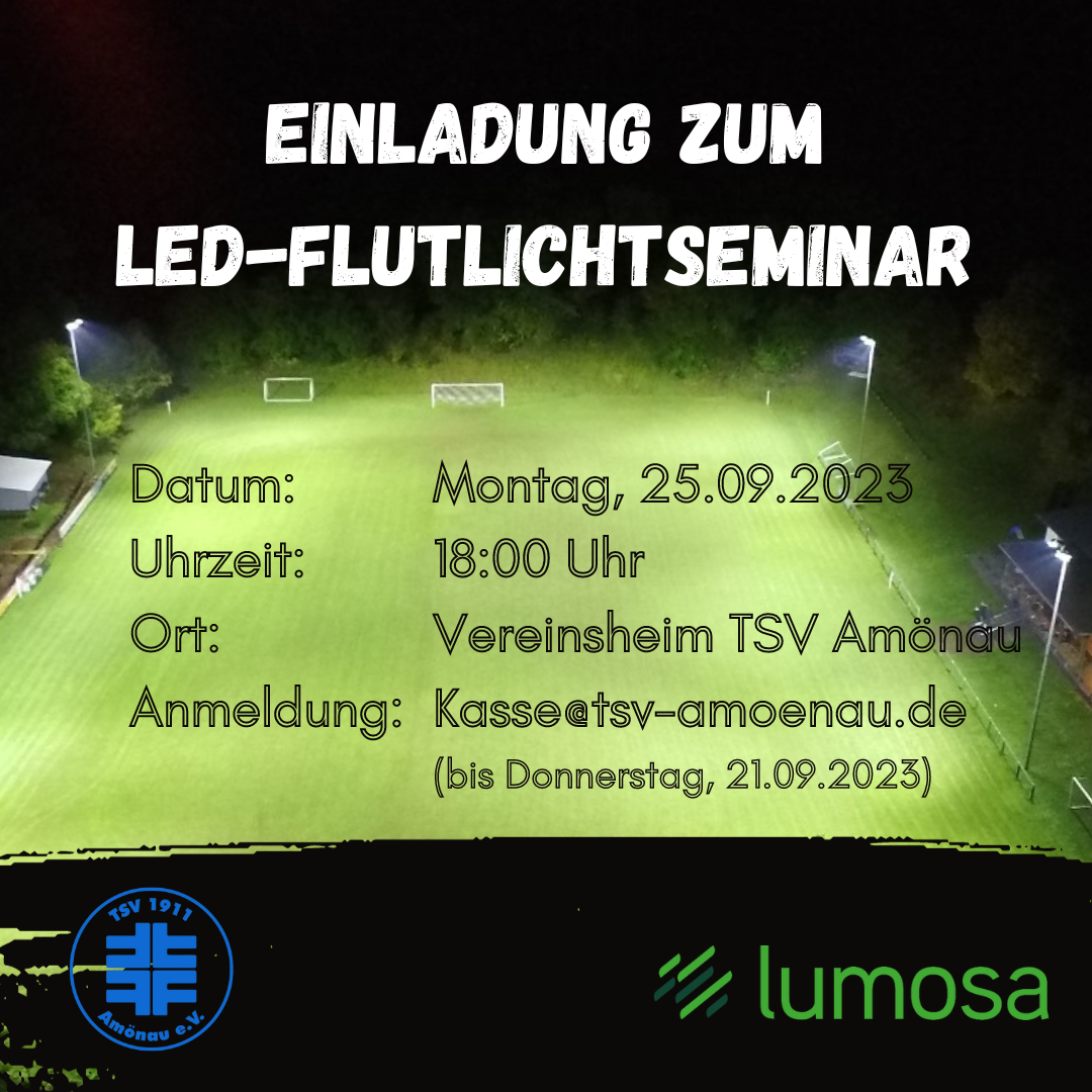 Einladung zum LED-Flutlichtseminar beim TSV Amönau