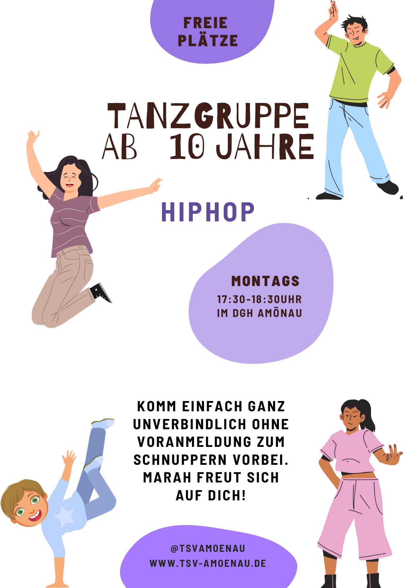 Neue Tanzgruppe ab 10 Jahre HIPHOP beim TSV Amönau