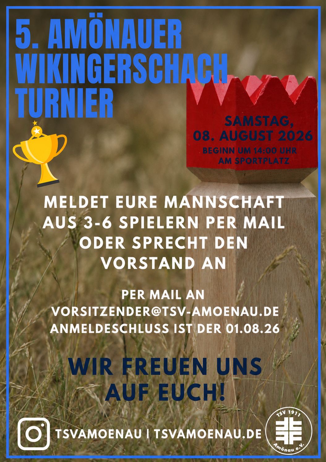 5. Amönauer Wikingerschachturnier Anmeldung für den 08.08.2026